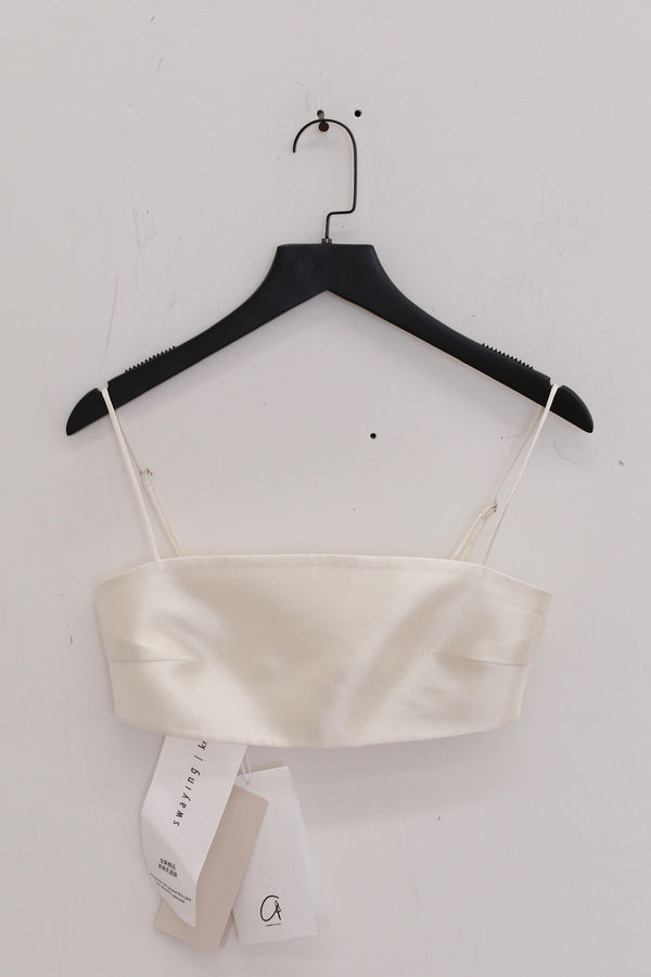 SWAYING 25 Spring/Summer Silk Wool Suspender Tube Top SW-SW25SS1T08C1-BAI White